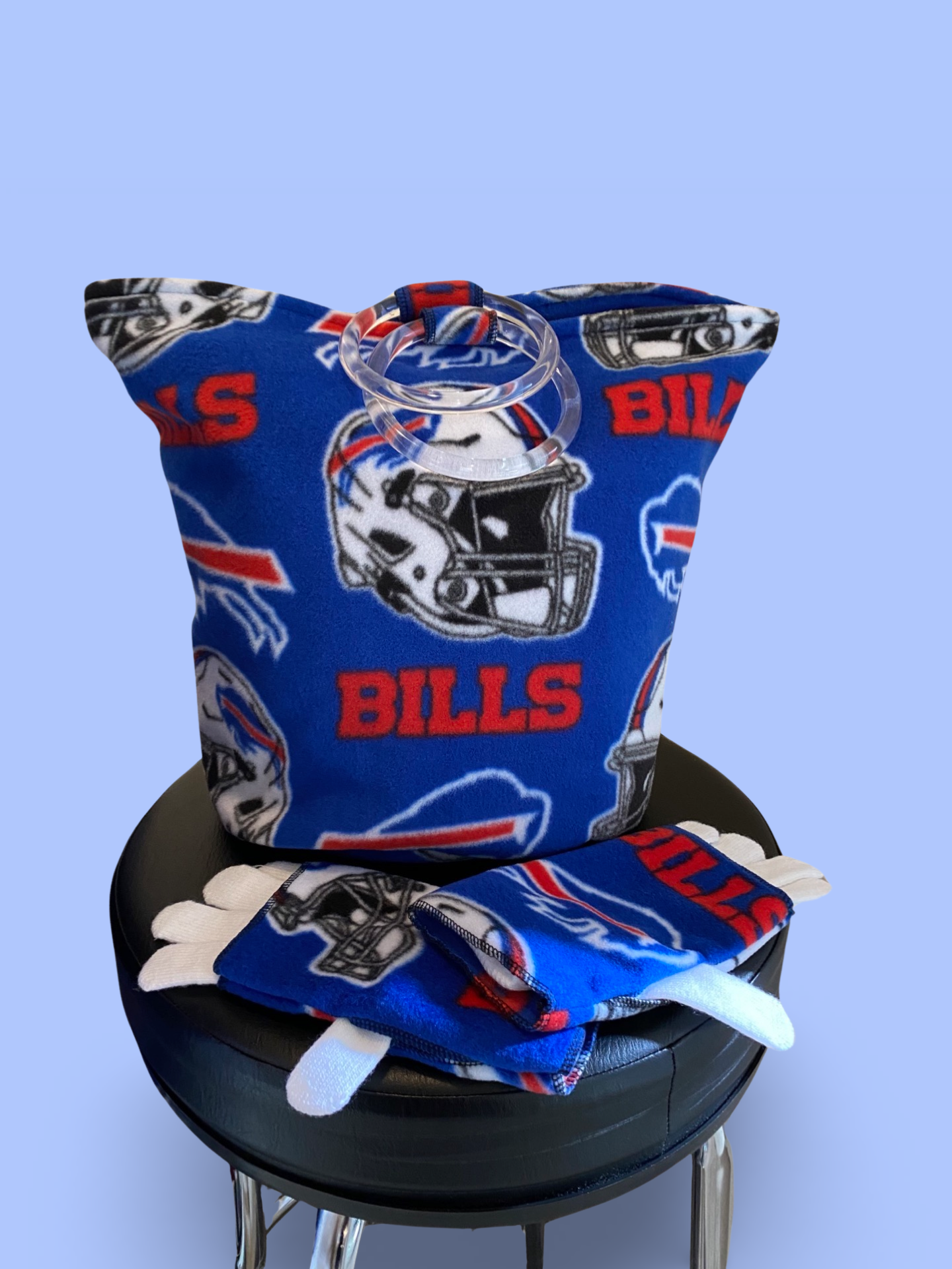 5 Piece Fleece Cardigan Set: Buffalo Bills Print